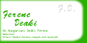 ferenc deaki business card