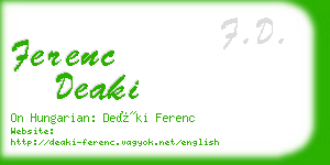 ferenc deaki business card